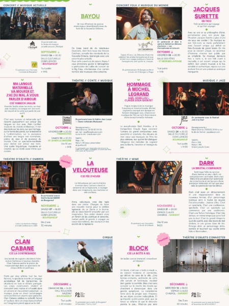 Saison Culturelle 2026-2027, Première partie